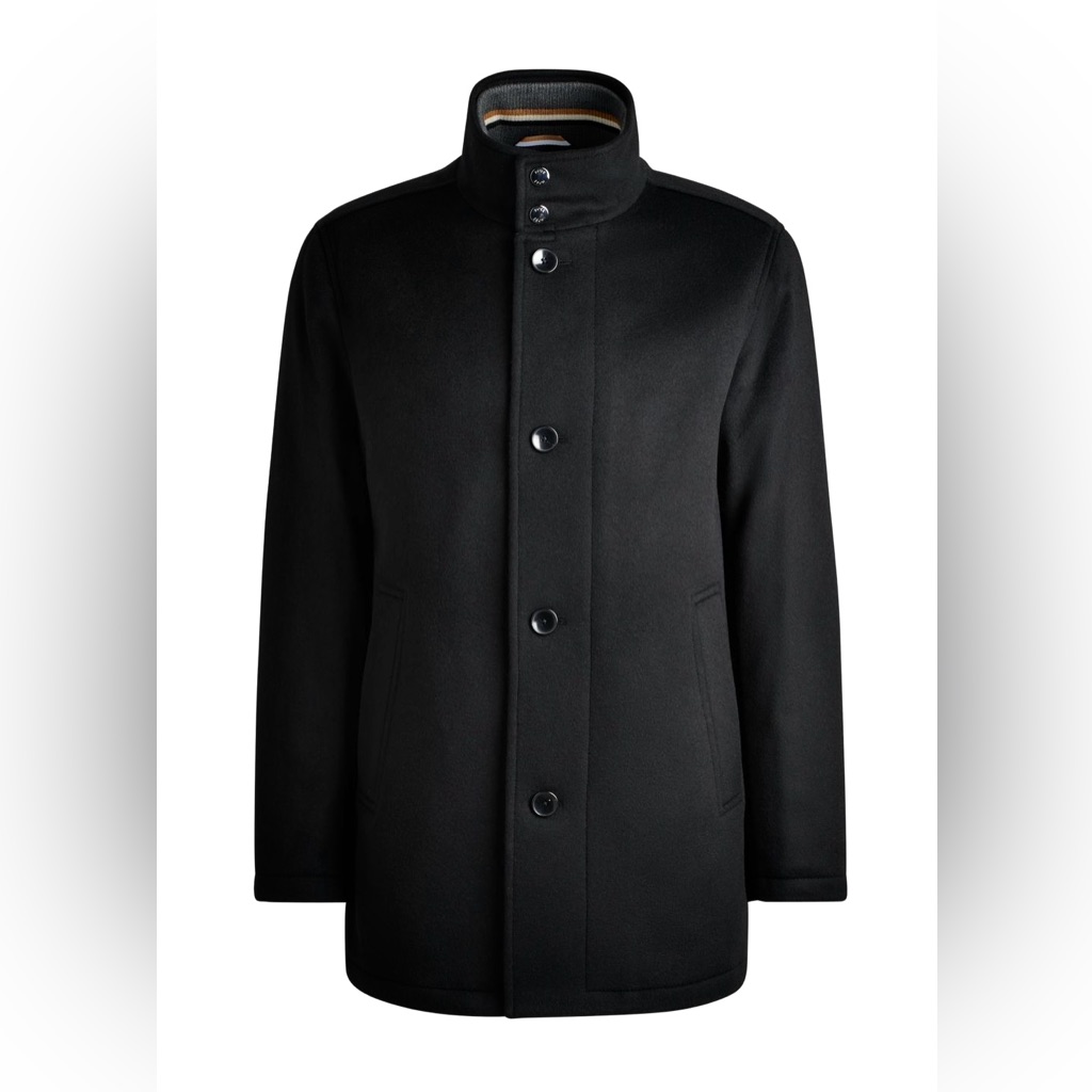 Hugo Boss Coxtan Wool-Cashmere Blend Coat In Black, 40r